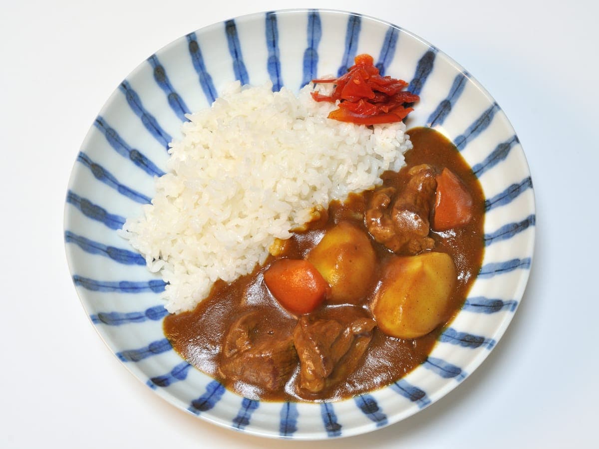 Japanese curry rice with beef, potato and carrot